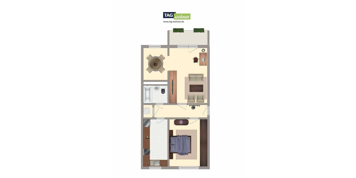 Etagenwohnung Döbeln Pommlitz - 2 Zimmer, 60 m&sup2;, 302&euro; | Angebot:26658234