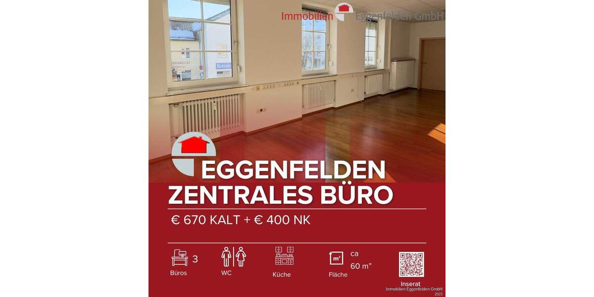 Gewerbeobjekt Eggenfelden - 3 Zimmer, 60 m&sup2;, 670&euro; | Angebot:26139197