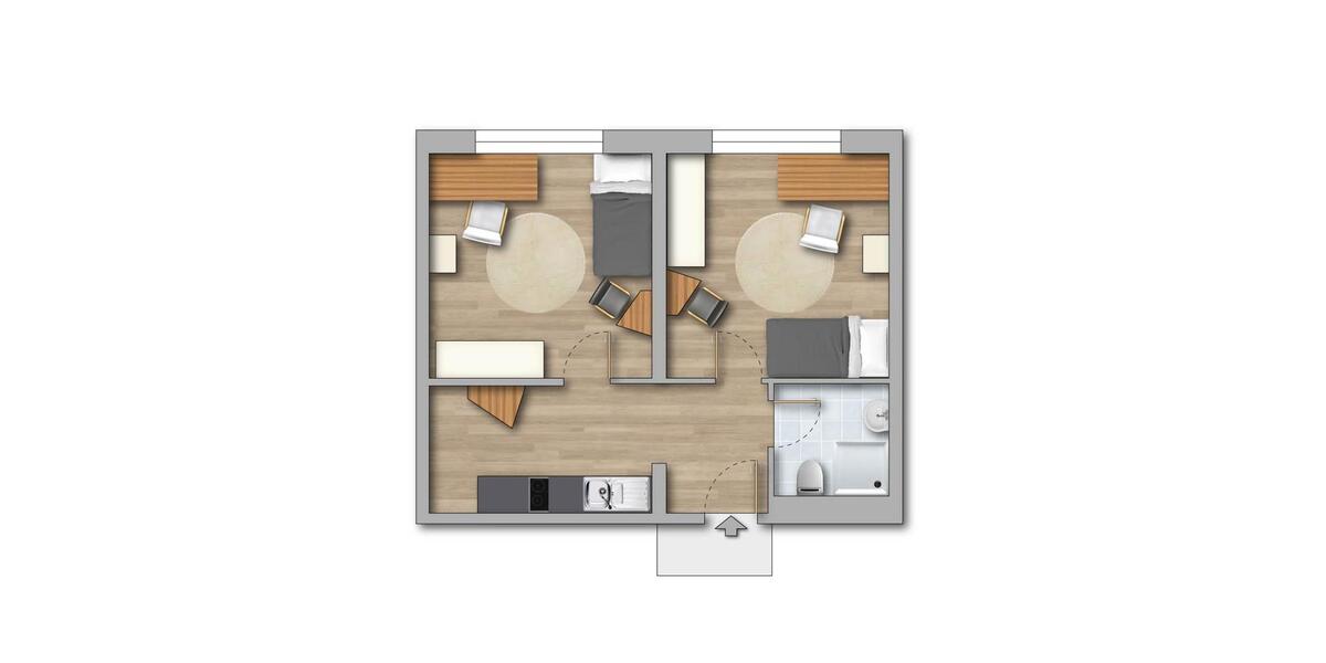Etagenwohnung Greifswald Groß Schönwalde - 1 Zimmer, 19 m&sup2;, 175&euro; | Angebot:26265854
