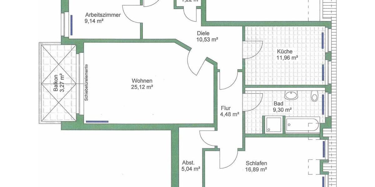 Dachgeschoßwohnung Schwerin - 3 Zimmer, 97 m&sup2;, 970&euro; | Angebot:25962486