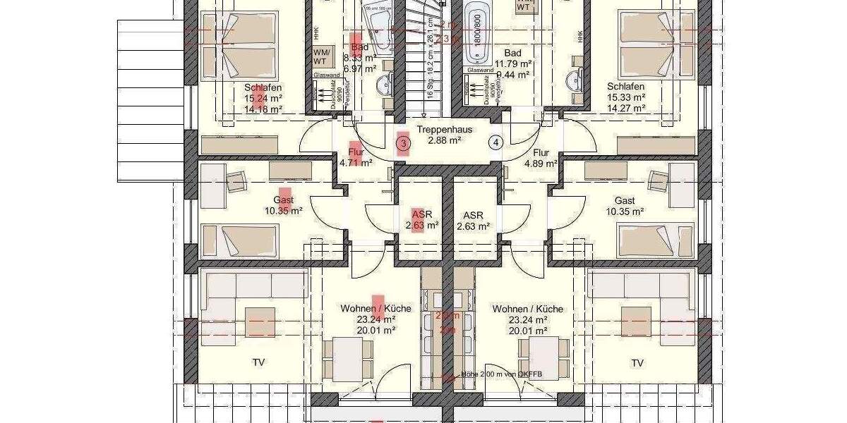 Etagenwohnung Stralsund Andershof - 3 Zimmer, 62 m&sup2;, 936&euro; | Angebot:24821701