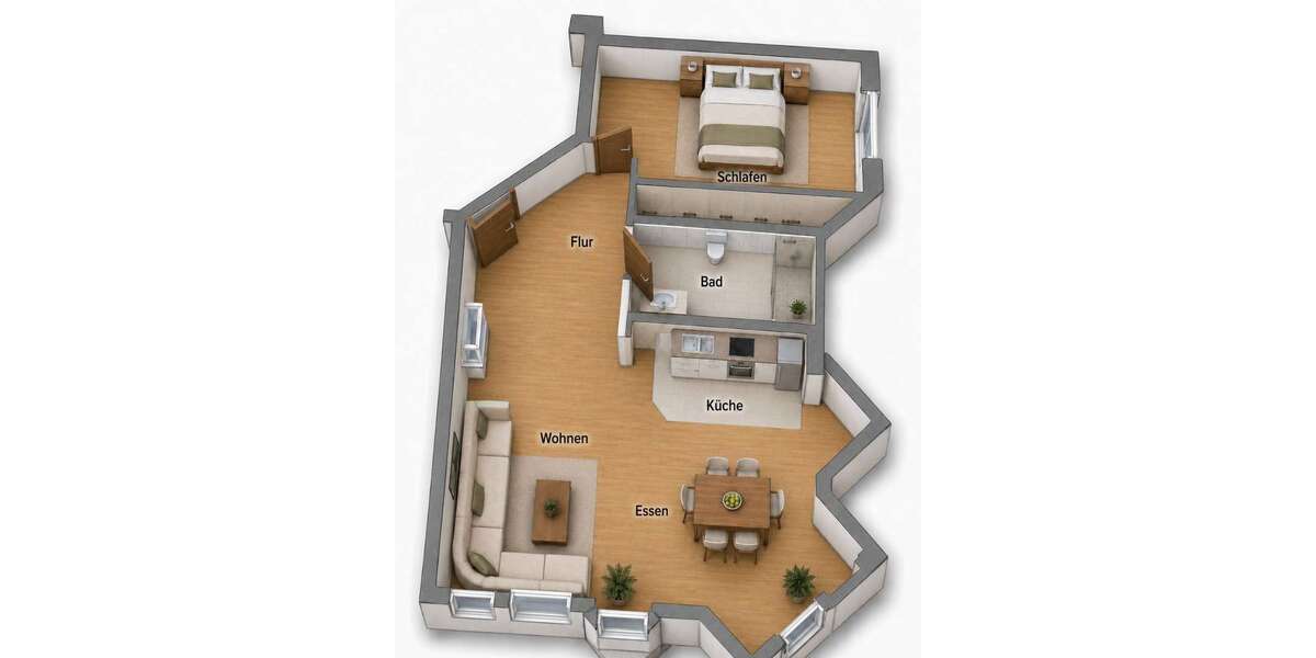 Etagenwohnung Ludwigshafen am Rhein Mundenheim - 2 Zimmer, 70 m&sup2;, 800&euro; | Angebot:26856614