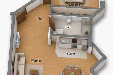 Wohnung Ludwigshafen am Rhein Mundenheim - 2 Zimmer, 70 m&sup2;, 800&euro; | Angebot:26856614