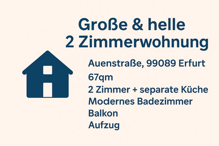 2 Zimmerwohnung - Balkon & Aufzug ab sofort - Erfurt 2 zimmer