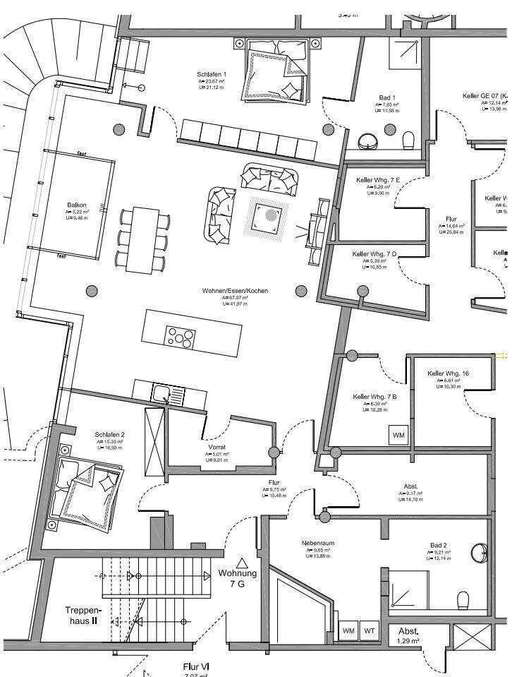SouterrainWohnung mit FreisitzBalkon direkt am Kurpark