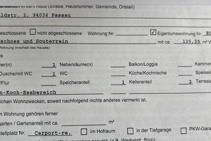 Wohnung Passau Auerbach - 4 Zimmer, 135 m&sup2;, 1.400&euro; | Angebot:25901729