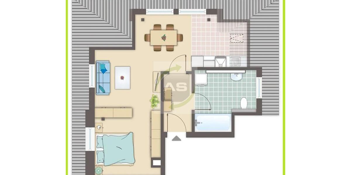 Dachgeschoßwohnung Zwickau - 1 Zimmer, 38 m&sup2;, 200&euro; | Angebot:25267482