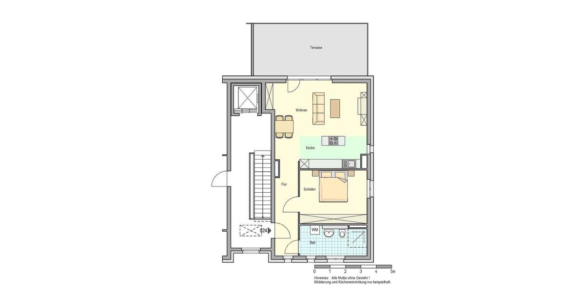 2-Zimmer-Penthouse inkl. Einbauküche mit Kochinsel 2 zimmer