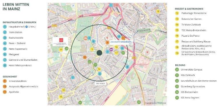 Etagenwohnung Mainz Oberstadt - 3 Zimmer, 80 m&sup2;, 1.750&euro; | Angebot:26233202