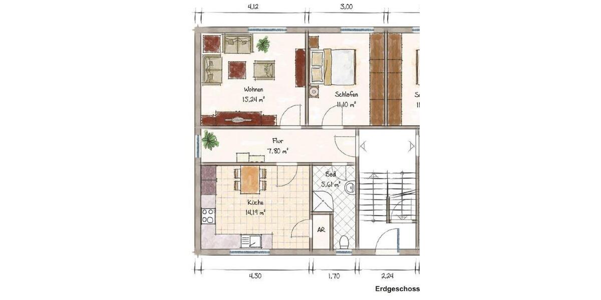 Erdgeschoßwohnung Teuchern - 2 Zimmer, 55 m&sup2;, 385&euro; | Angebot:25851986