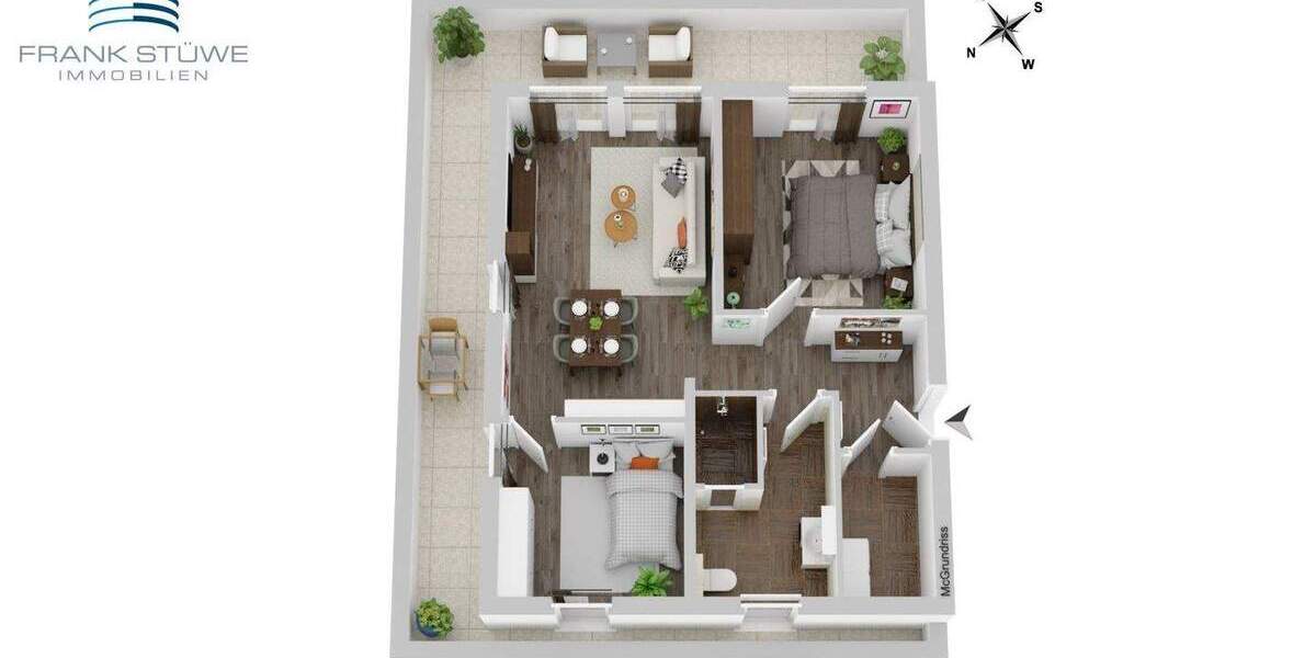 Terrassenwohnung Klink - 3 Zimmer, 72 m&sup2;, 1.100&euro; | Angebot:25665467