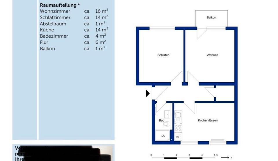 Geräumige 2-Zimmerwohnung mit EBK und Balkon