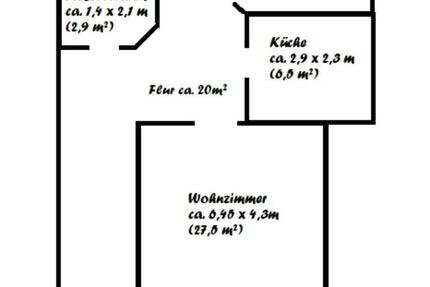 70m² Wohnung mit 2 Zimmern, Küche,Bad und Abstellraum zimmer