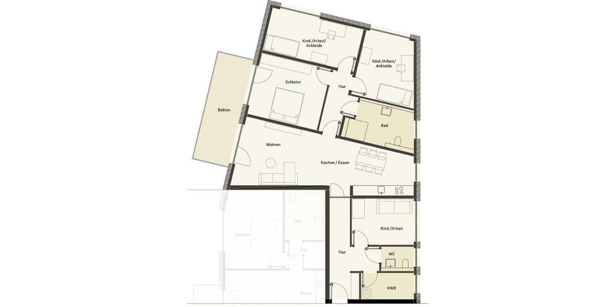 Etagenwohnung Osnabrück Hafen - 5 Zimmer, 136 m&sup2;, 1.632&euro; | Angebot:25922692