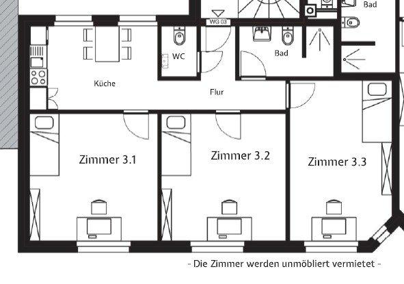 Wohnen auf Zeit Lingen (Ems) Damaschke - 1 Zimmer, 88 m&sup2;, 460&euro; | Angebot:26544469