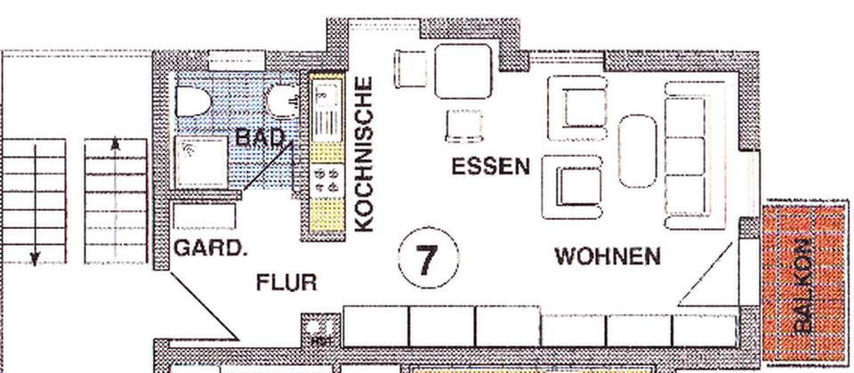 Etagenwohnung Gerstungen - 1 Zimmer, 39 m&sup2;, 299&euro; | Angebot:26223013