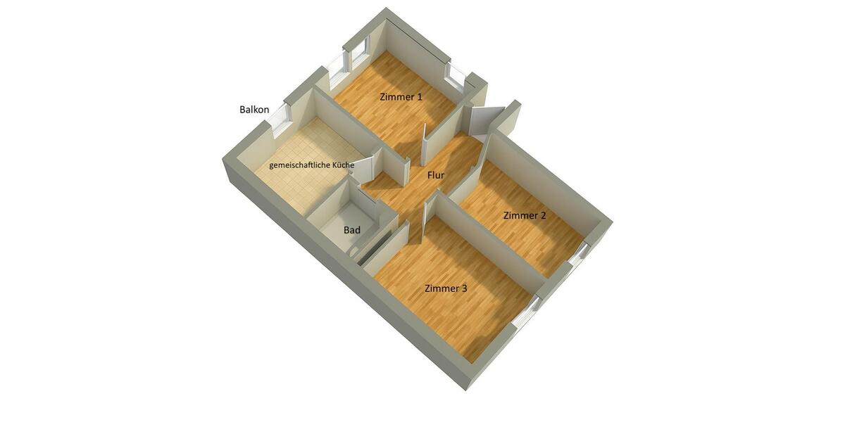 Etagenwohnung Mainz Neustadt - 4 Zimmer, 25 m&sup2;, 555&euro; | Angebot:26262533
