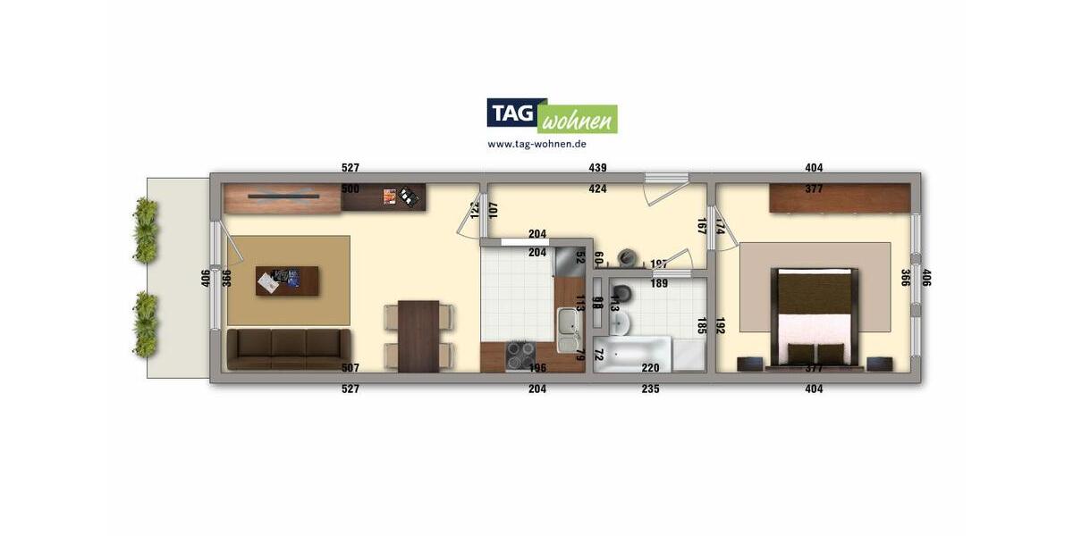 Etagenwohnung Gotha - 2 Zimmer, 42 m&sup2;, 255&euro; | Angebot:26563045