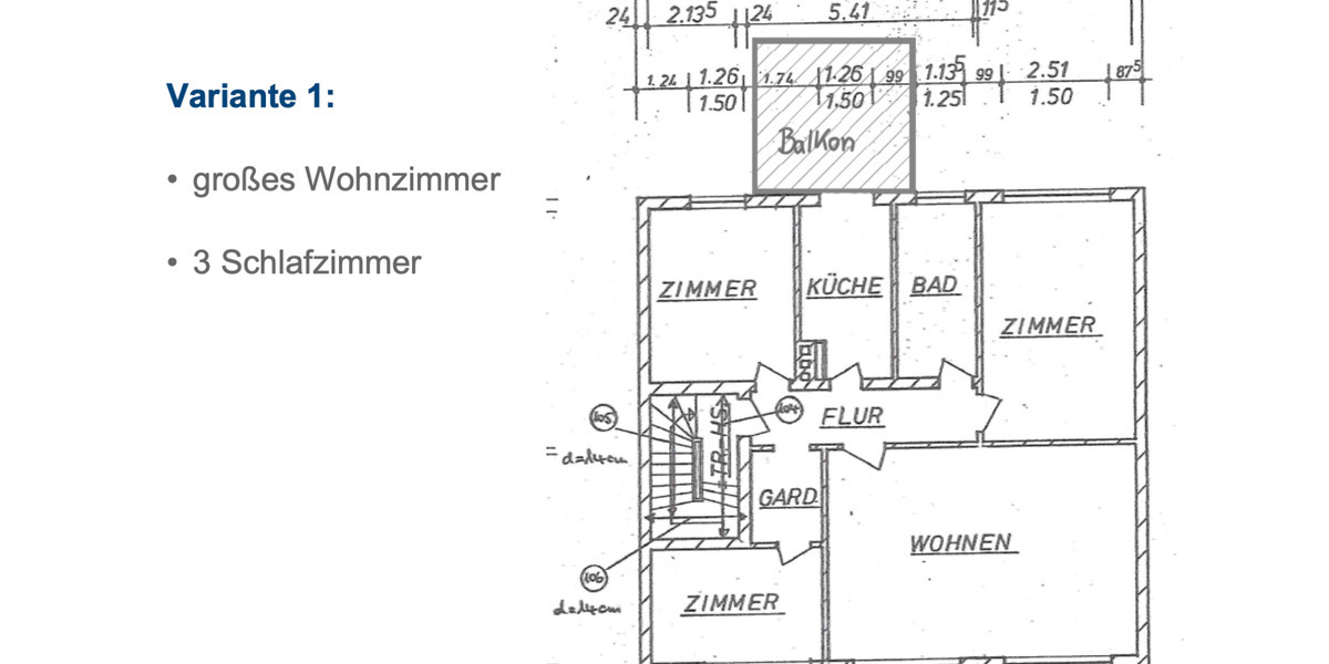 Etagenwohnung Nienburg (Weser) - 5 Zimmer, 107 m&sup2;, 990&euro; | Angebot:24347326