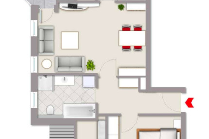 Helle 2-Zimmer-Dachgeschosswohnung mit Dachterrasse & Stellplatz 2 zimmer