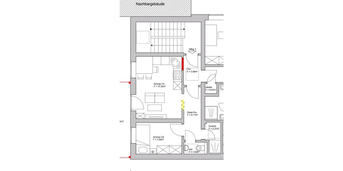 Dachgeschoßwohnung Siegen - 2 Zimmer, 31 m&sup2;, 580&euro; | Angebot:24919453