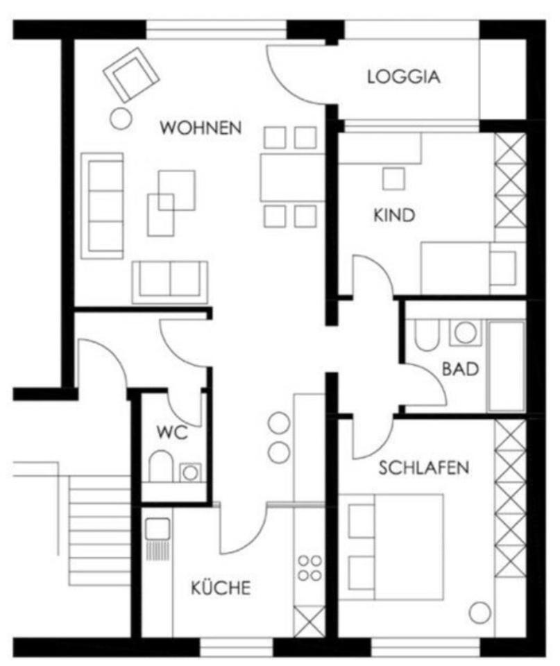 3-Zimmer-Wohnung in Hervest-Dorsten zimmer