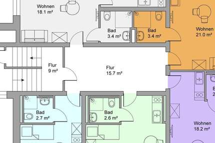Wohnung Hannover Mittelfeld - 1 Zimmer, 21 m&sup2;, 525&euro; | Angebot:26574151
