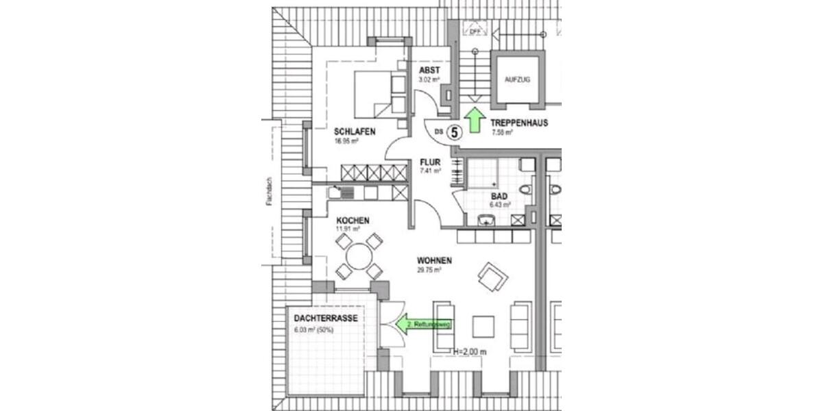 Dachgeschoßwohnung Edewecht - 2 Zimmer, 82 m&sup2;, 937&euro; | Angebot:25991367