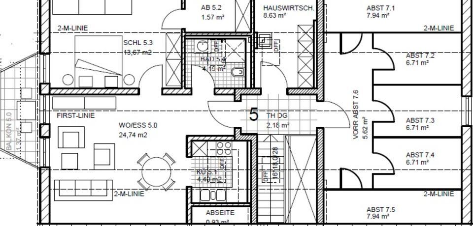 2 Zimmer Wohnung 50qm, zur Miete - Erstbezug