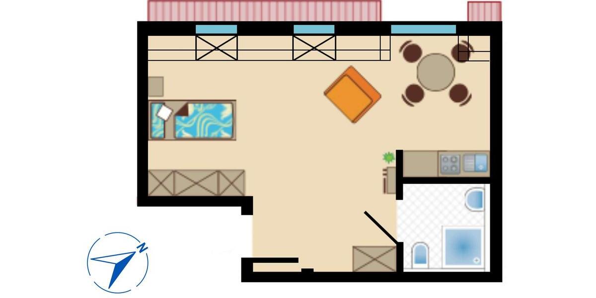 Dachgeschoßwohnung Leipzig Nord - 1 Zimmer, 35 m&sup2;, 243&euro; | Angebot:25979427