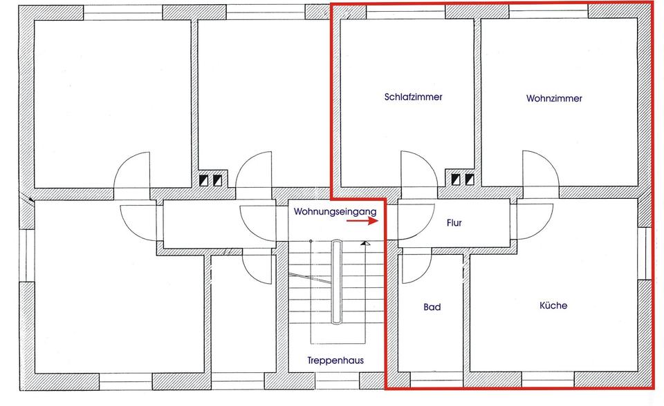 Etagenwohnung Saalfeld (Saale) - 2 Zimmer, 43 m&sup2;, 253&euro; | Angebot:26534035