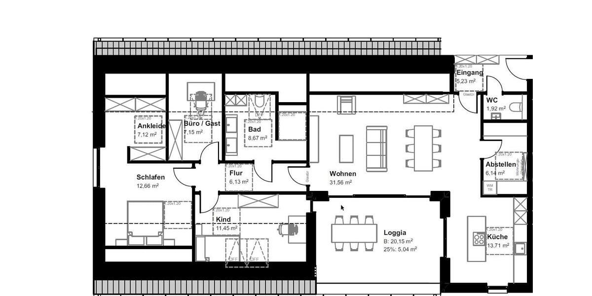 Etagenwohnung Bad Bentheim - 4 Zimmer, 117 m&sup2;, 1.465&euro; | Angebot:26561469