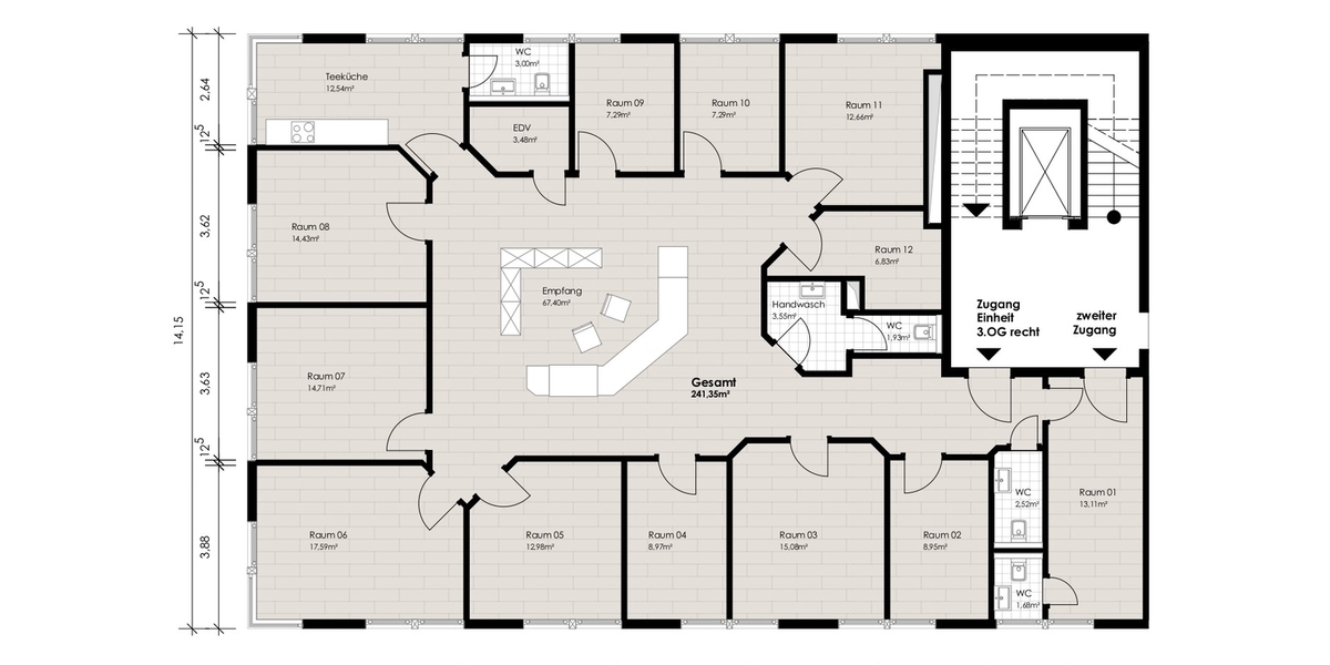 VERMIETET! Praxisfläche mit Penthouse-Feeling im Ärztehaus - Gewerbeobjekt Königstein | Angebot:26339473