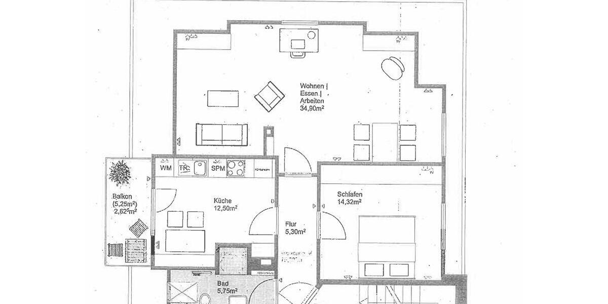 Dachgeschoßwohnung Osnabrück Eversburg - 2 Zimmer, 74 m&sup2;, 815&euro; | Angebot:26603411