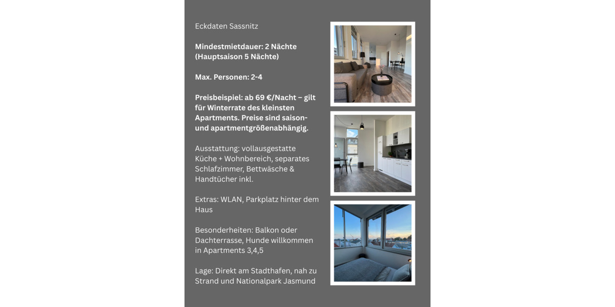 Wohnen auf Zeit Sassnitz - 2 Zimmer, 60 m&sup2;, 69&euro; | Angebot:24875538