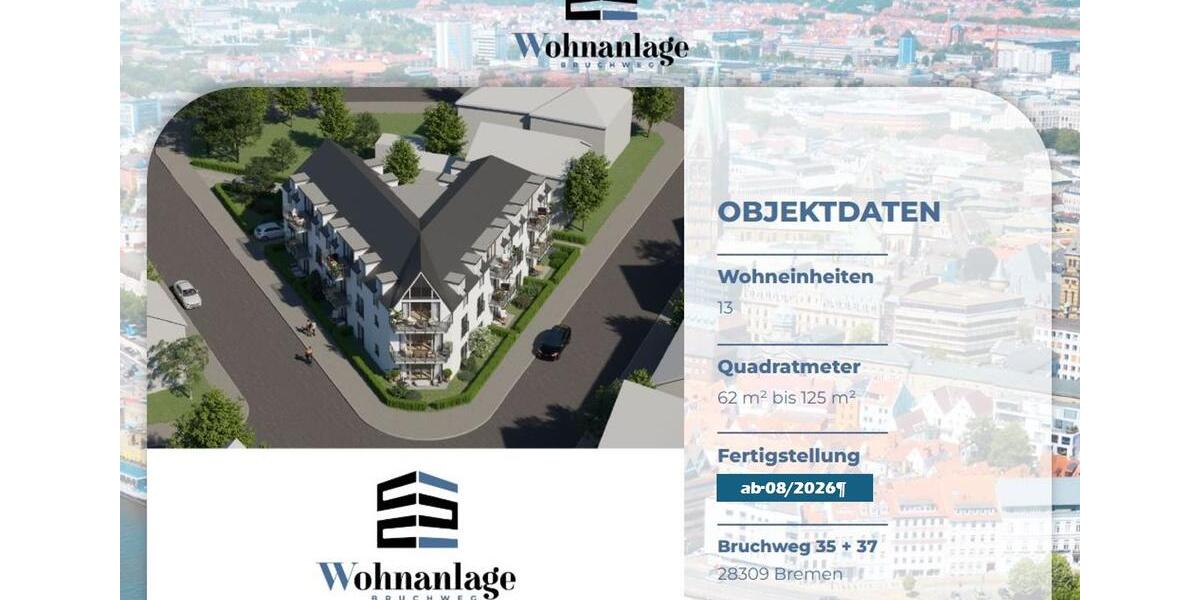 Etagenwohnung Bremen Hemelingen - 3 Zimmer, 66 m&sup2;, 970&euro; | Angebot:26234717