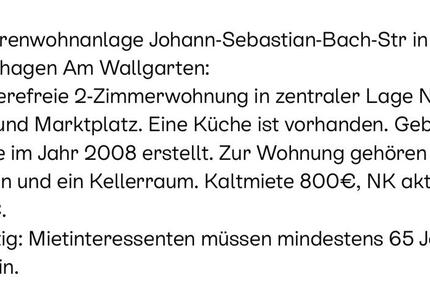 Seniorenwohnanlage 2.ZKB 62qm Stadthagen 2 zimmer