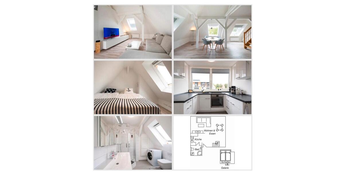 Dachgeschoßwohnung Lübeck Alt-Travemünde / Rönnau - 1.5 Zimmer, 48 m&sup2;, 1.250&euro; | Angebot:24497247