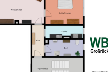 Wohnung Großrückerswalde - 2 Zimmer, 52 m&sup2;, 275&euro; | Angebot:23137893