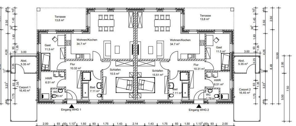 Doppelhaushälfte Schwaförden - 3 Zimmer, 93 m&sup2;, 950&euro; | Angebot:26523118