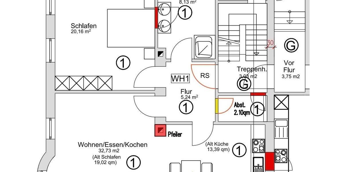 Erdgeschoßwohnung Löhnberg - 2.5 Zimmer, 69 m&sup2;, 1.105&euro; | Angebot:25172648