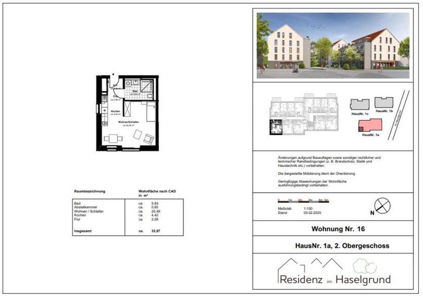 1-Zimmer-Apartment mit Einbauküche im Betreuten Wohnen in Hünfeld
