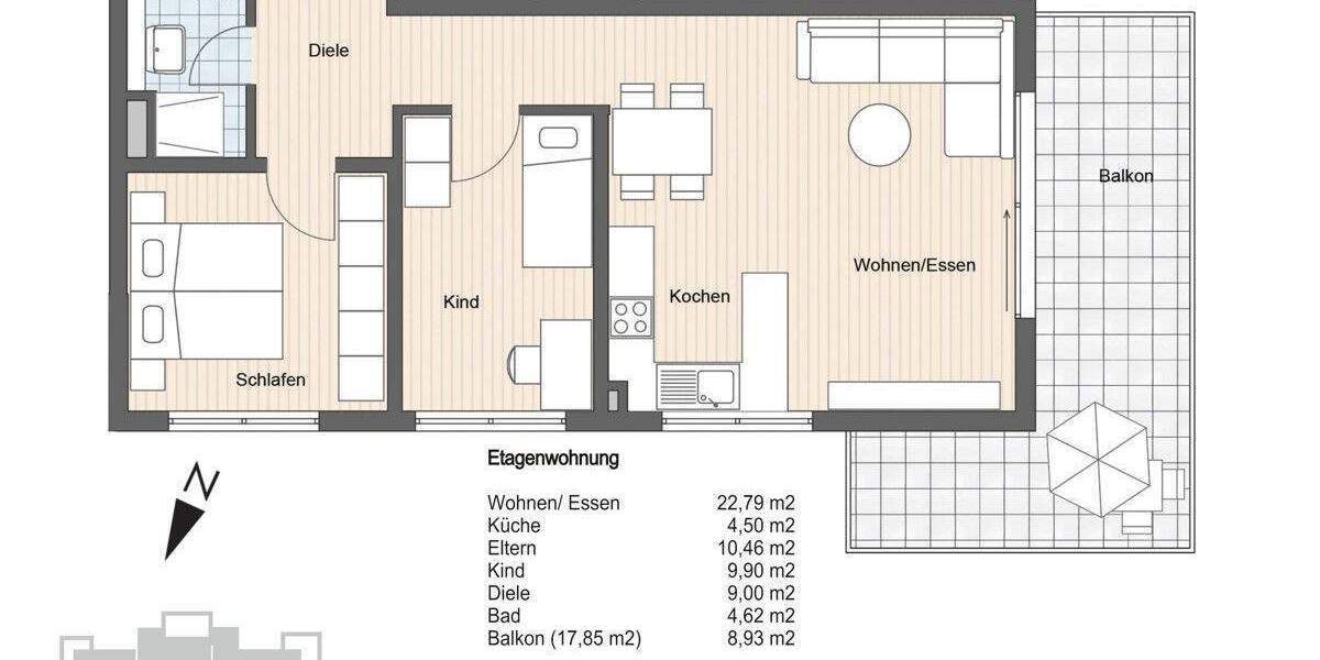 Etagenwohnung Garmisch-Partenkirchen Partenkirchen - 3 Zimmer, 70 m&sup2;, 1.560&euro; | Angebot:25822223