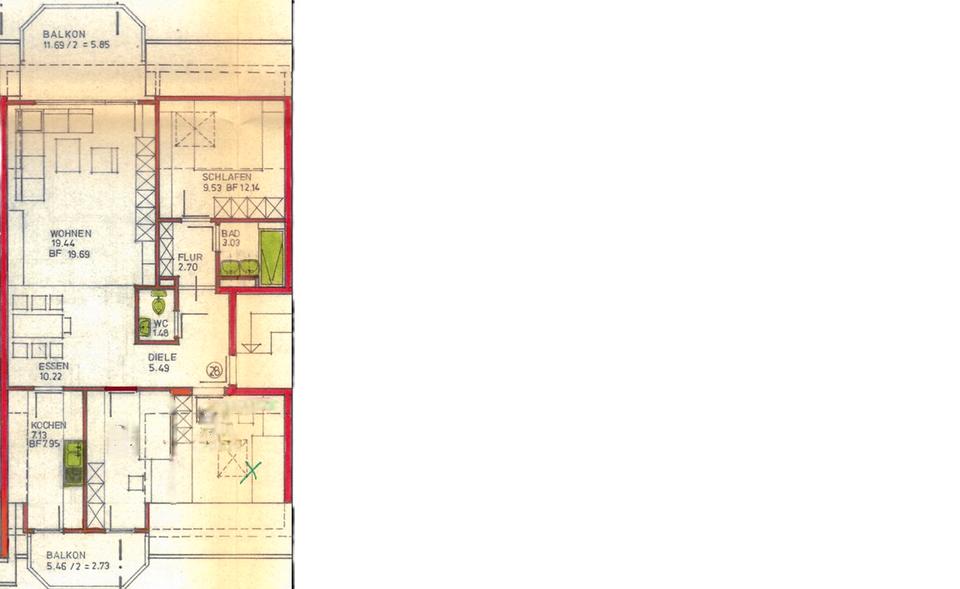 Dachgeschoßwohnung Heilbronn Kernstadt - 3 Zimmer, 90 m&sup2;, 1.100&euro; | Angebot:26019801
