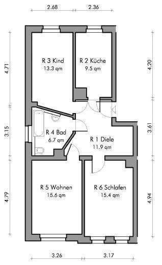 Etagenwohnung Leipzig Großzschocher - 3 Zimmer, 71 m&sup2;, 520&euro; | Angebot:26205782
