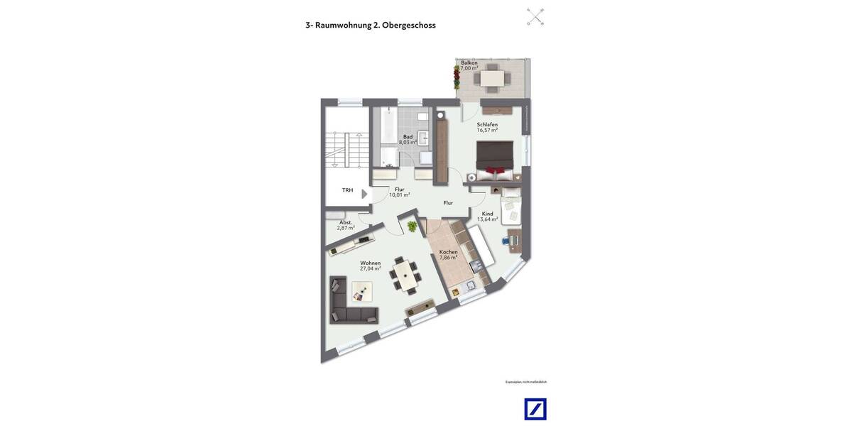Etagenwohnung Stendal Altstadt - 3 Zimmer, 86 m&sup2;, 597&euro; | Angebot:25743997