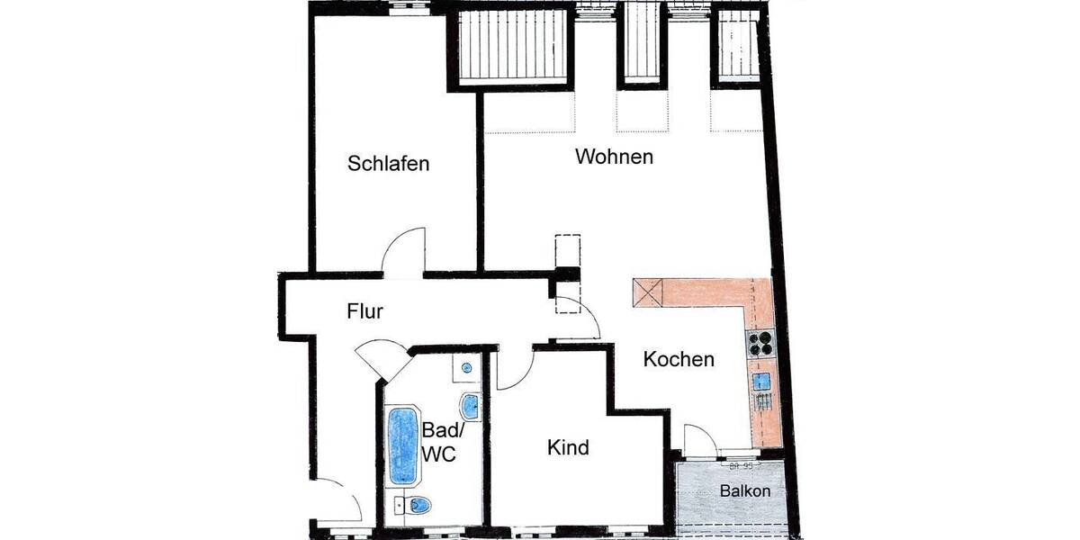 Etagenwohnung Ilmenau - 3 Zimmer, 84 m&sup2;, 720&euro; | Angebot:26292628