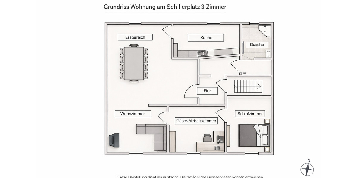 Etagenwohnung Wetzlar - 3 Zimmer, 67 m&sup2;, 920&euro; | Angebot:25859890