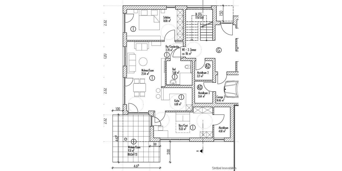 Erdgeschoßwohnung Uffenheim - 3 Zimmer, 86 m&sup2;, 800&euro; | Angebot:26563868
