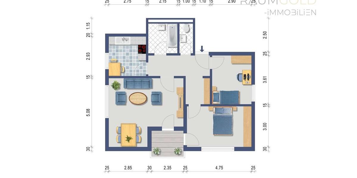 Etagenwohnung Rheinfelden (Baden) - 3 Zimmer, 76 m&sup2;, 980&euro; | Angebot:26481113